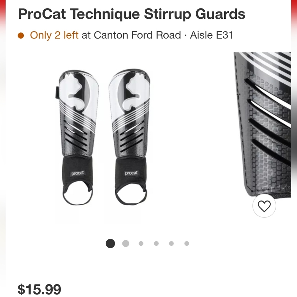 Stirrup Shin Guards  ProCat Technique size Large New never used with tags